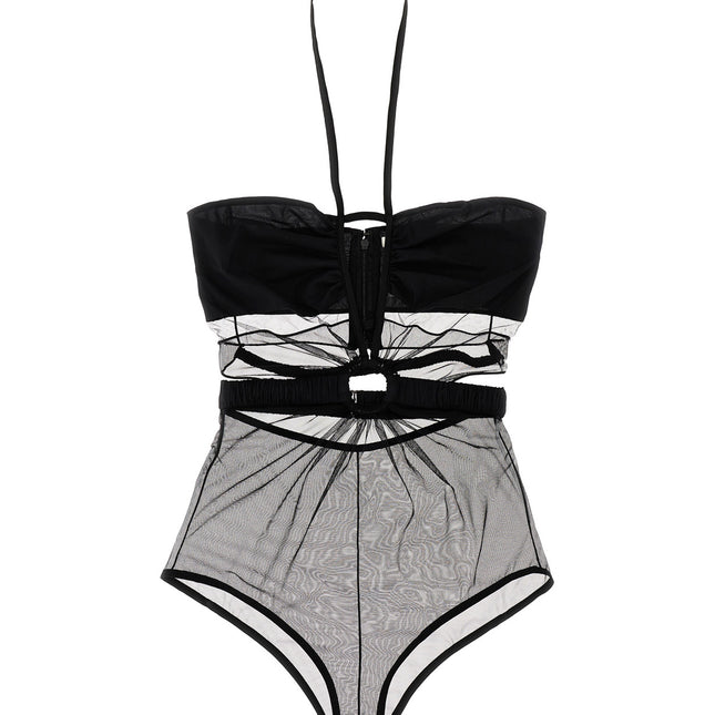 Nensi Dojaka Black Polyamide Bodysuit
