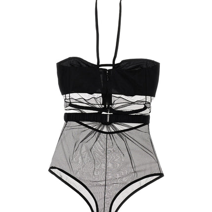 Nensi Dojaka Black Polyamide Bodysuit