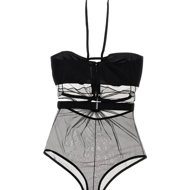 Nensi Dojaka Black Polyamide Bodysuit