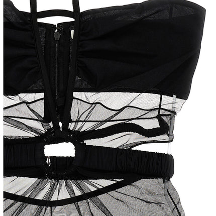Nensi Dojaka Black Polyamide Bodysuit