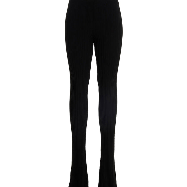 ANDREĀDAMO Black Viscose Flared Pants