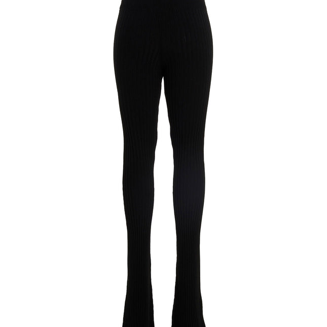 ANDREĀDAMO Black Viscose Flared Pants