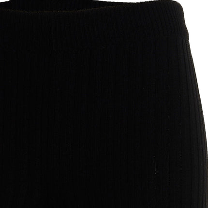 ANDREĀDAMO Black Viscose Flared Pants