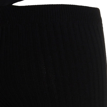 ANDREĀDAMO Black Viscose Flared Pants