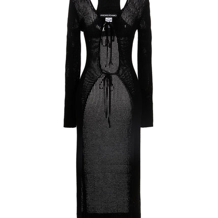 ANDREĀDAMO Black Viscose Cardigan