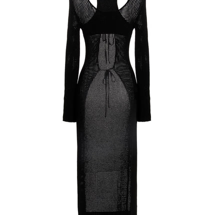 ANDREĀDAMO Black Viscose Cardigan