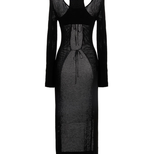 ANDREĀDAMO Black Viscose Cardigan