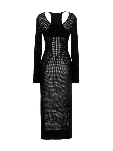 ANDREĀDAMO Black Viscose Cardigan
