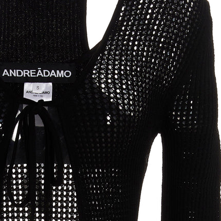 ANDREĀDAMO Black Viscose Cardigan