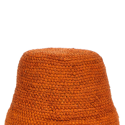 Jacquemus Orange Raffia Bucket Hat