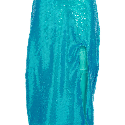 Ganni Blue Recycled Polyester Midi Skirt