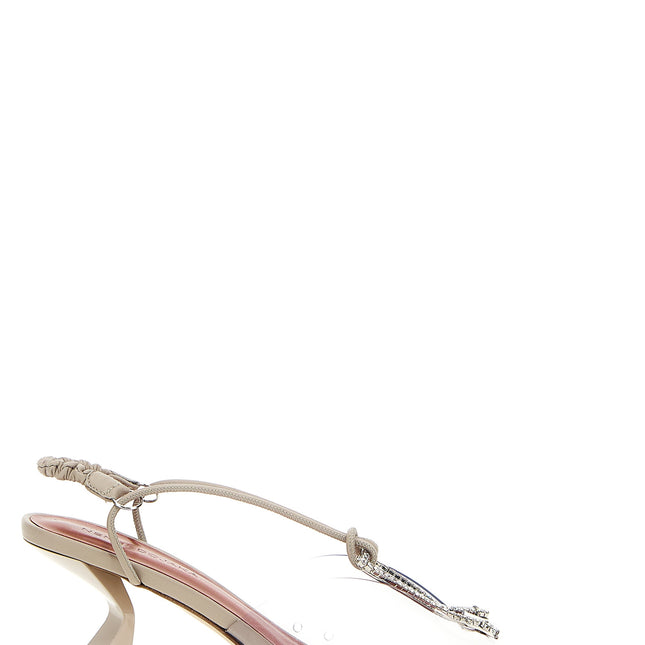 Nensi Dojaka Beige Goatskin Mid Heel Pumps