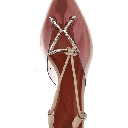 Nensi Dojaka Beige Goatskin Mid Heel Pumps