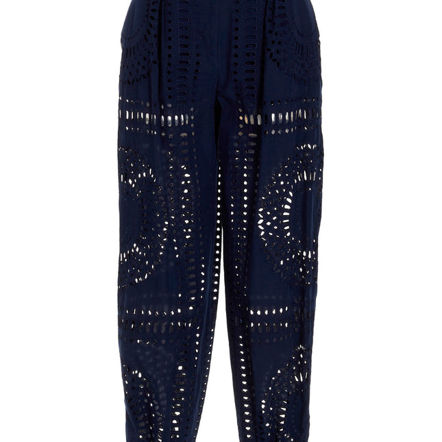 Alberta Ferretti Blue Cotton Casual Pants