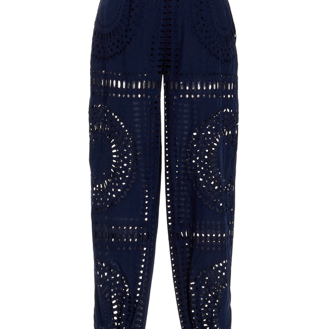 Alberta Ferretti Blue Cotton Casual Pants