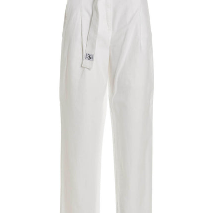 Philosophy White Cotton Casual Pants