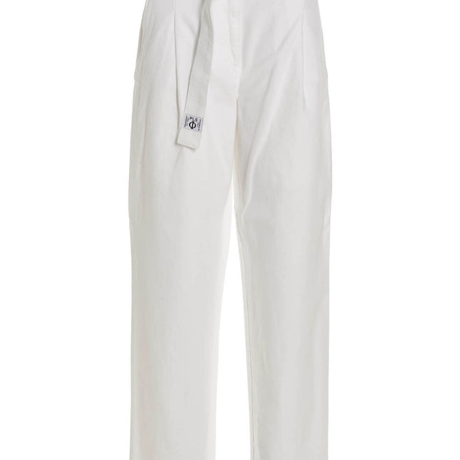 Philosophy White Cotton Casual Pants