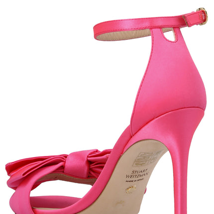 Stuart Weitzman Fuchsia Satin Stiletto Heel Sandals