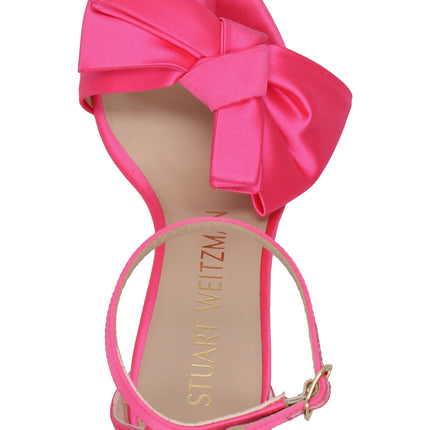 Stuart Weitzman Fuchsia Satin Stiletto Heel Sandals