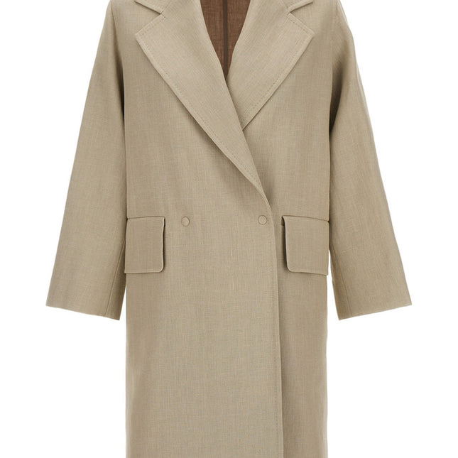 Max Mara Beige Linen Coat