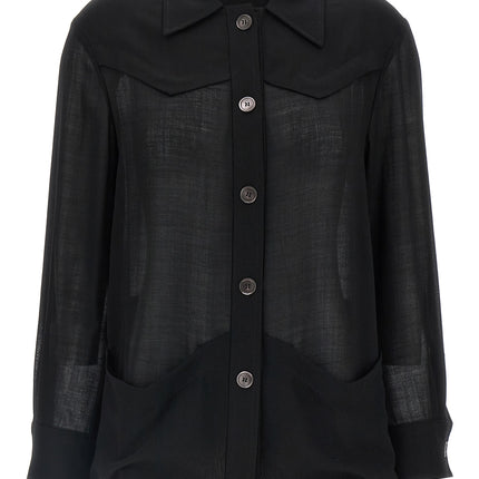 Ferragamo Black Virgin Wool Blouse