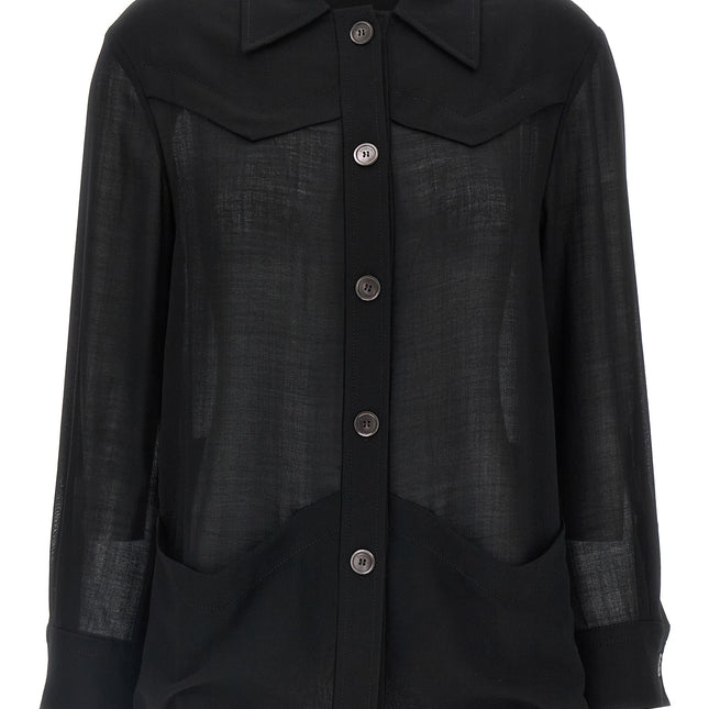 Ferragamo Black Virgin Wool Blouse