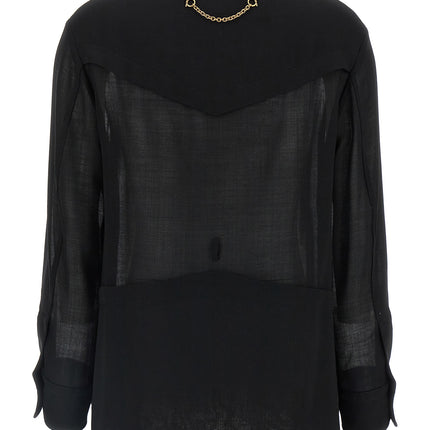 Ferragamo Black Virgin Wool Blouse