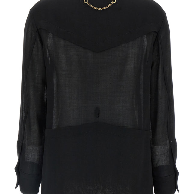 Ferragamo Black Virgin Wool Blouse