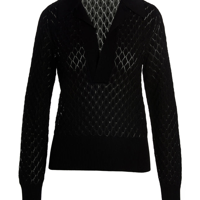SAPIO Black Viscose Polo Shirt