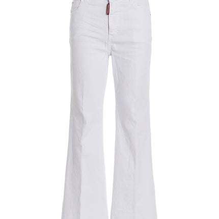 Dsquared² White Cotton Flared Jeans