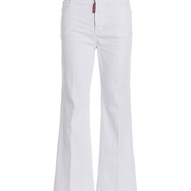 Dsquared² White Cotton Flared Jeans