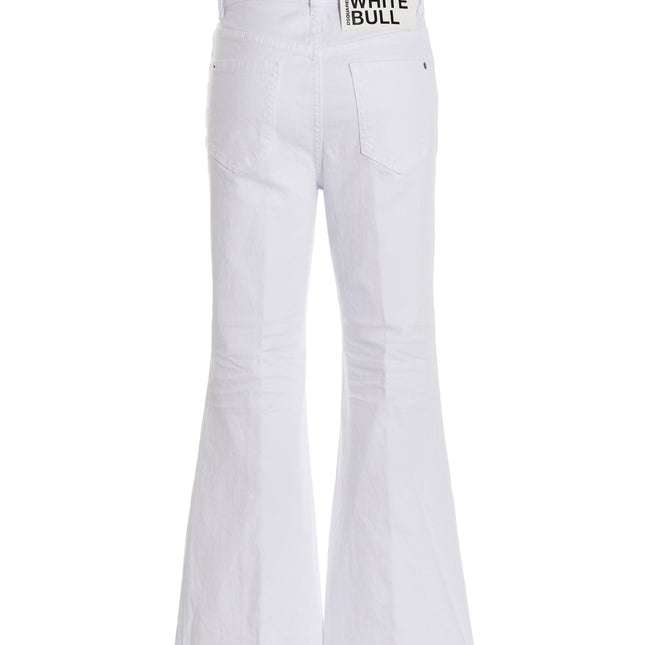 Dsquared² White Cotton Flared Jeans