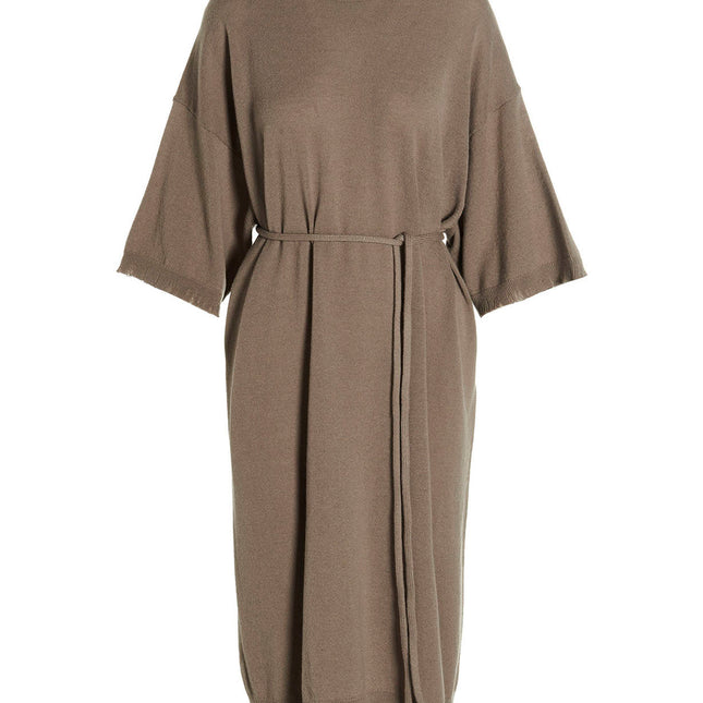 NUDE Beige Virgin Wool Long Dress