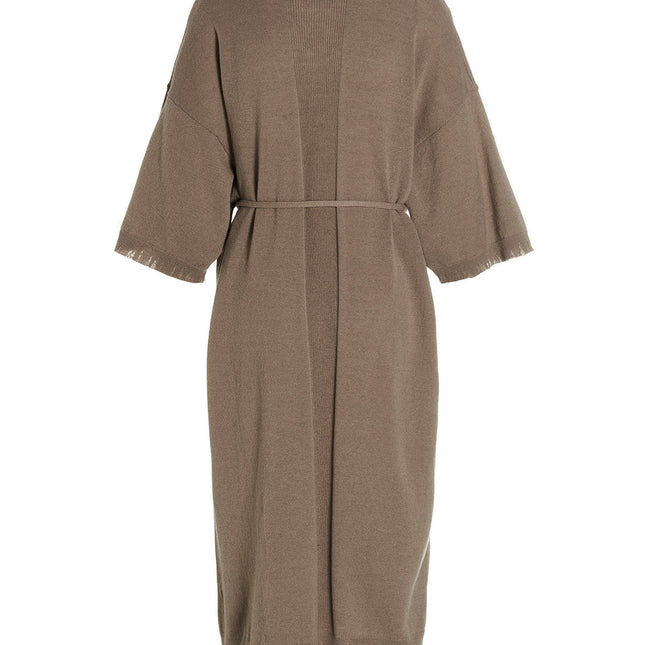 NUDE Beige Virgin Wool Long Dress