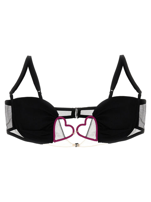 Nensi Dojaka Black Polyamide Bra