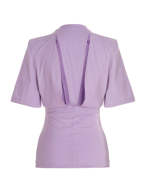 The Attico Purple Cotton T-Shirt The Attico