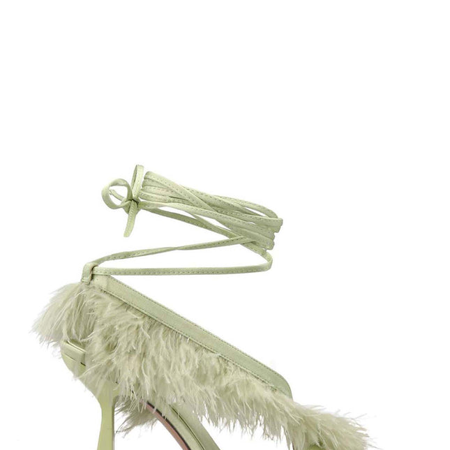 SEBASTIAN Bicolor Viscose Stiletto Heel Sandals