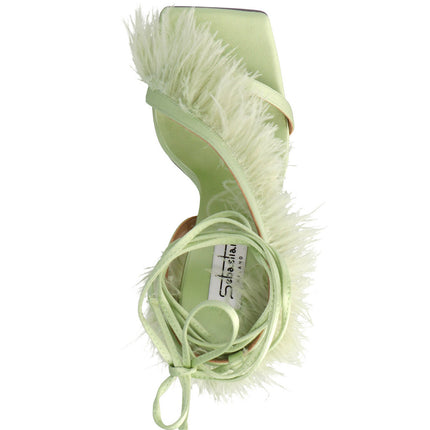 SEBASTIAN Bicolor Viscose Stiletto Heel Sandals