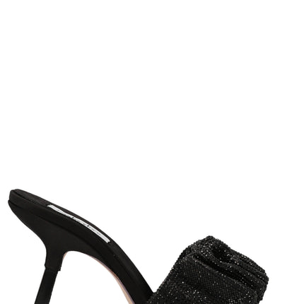 SEBASTIAN Black Goatskin Stiletto Heel Sandals