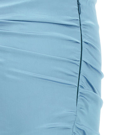 Alessandra Rich Blue Silk Long Skirt