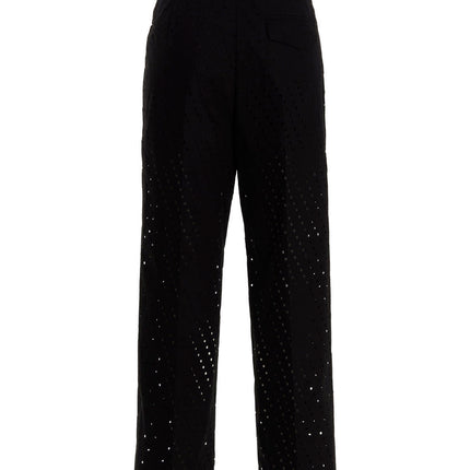 NUDE Black Cotton Casual Pants