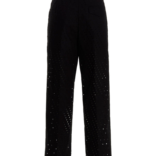 NUDE Black Cotton Casual Pants