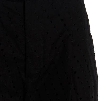 NUDE Black Cotton Casual Pants