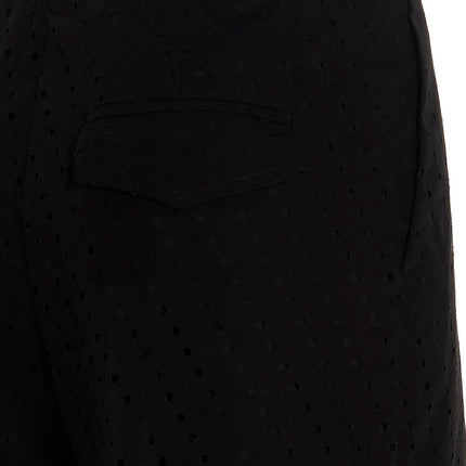 NUDE Black Cotton Casual Pants