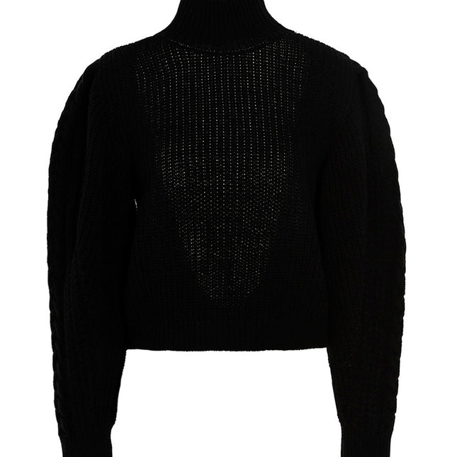 MIXIK Black Wool Cardigan
