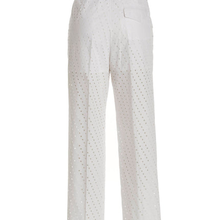 NUDE White Cotton Casual Pants