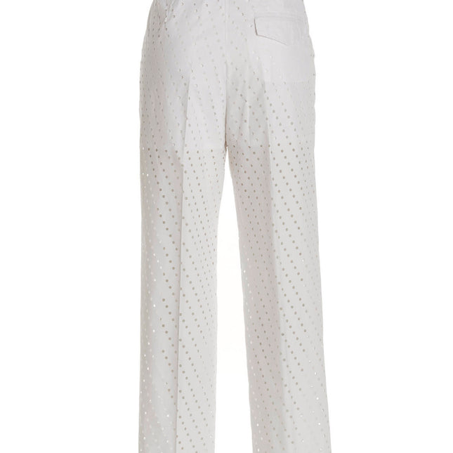 NUDE White Cotton Casual Pants