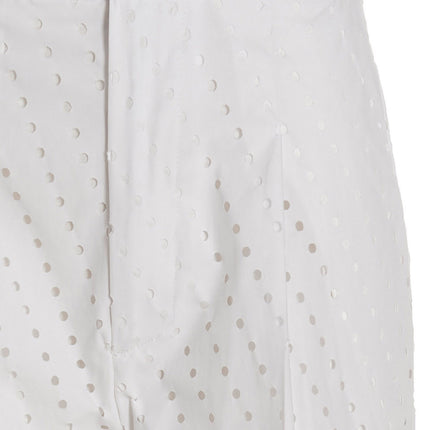 NUDE White Cotton Casual Pants