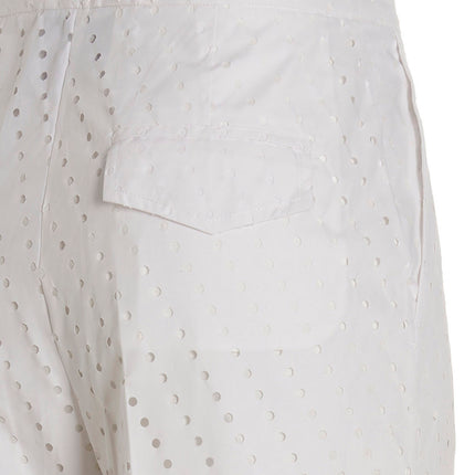 NUDE White Cotton Casual Pants