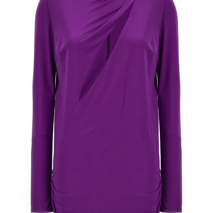 Versace Purple Viscose Short Dress